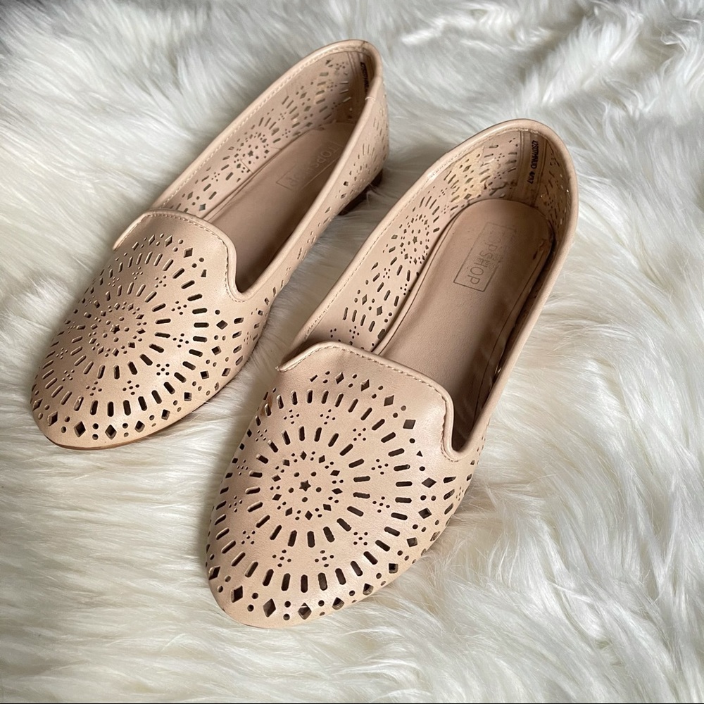 Topshop Misty Perforated Flats Shoes